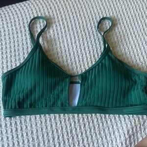 NWOT Green Ribbed Bralette